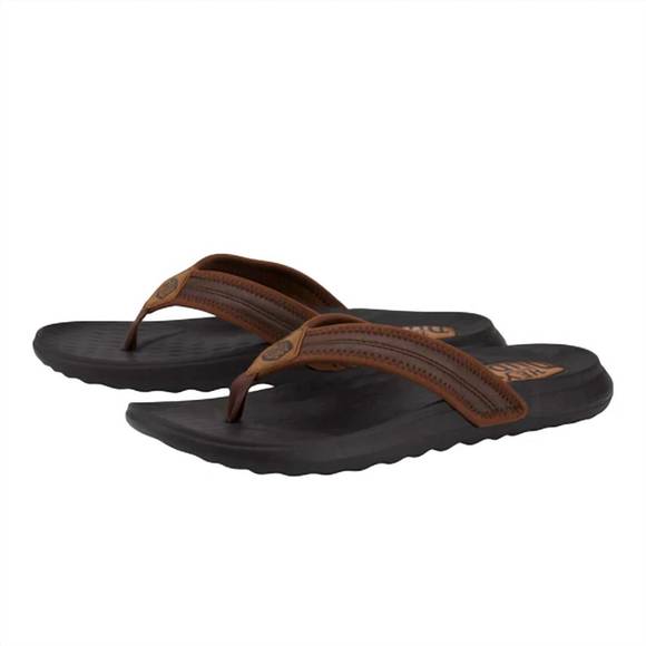 NEW HEY DUDE men's myers flip classic flip flop in brown/brown - Picture 1 of 6